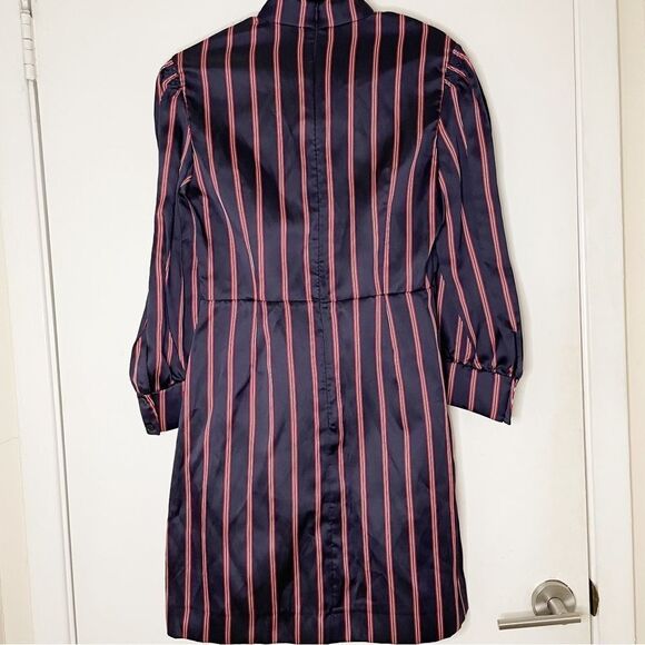 Sandro Respect Striped Navy Red White Pleated mini Dress FR38/US 6 - Picture 4 of 12